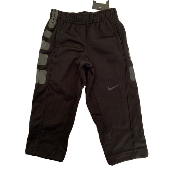 2T Nike Boys Toddler Black Therma-Fit Black Pull On Pants with Pockets New NWT - Picture 1 of 8